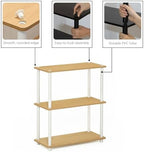 Furinno TURN-N-TUBE Storage Shelves, 3-Tier Book Shelf, Corner Shelf, Toolless Open Shelves, for Organization and Storage, Living Room, Garage, Home Office, Beech - Image 5