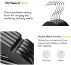 TOPIA HANGER Wooden Coat Hangers 30 Pack, Black Wood Suit Hangers, 360° Swivel Hook and Non-Slip Shoulder Notches for Camisole, Jacket, Pant, Shirt, Smooth Finished Clothes Hangers -CT54B30 - Image 3