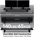ULTRARM Moodular Wooden Monitor Stand Desk Organizer, Large 45.6" Black - Image 4
