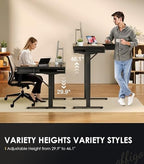 OffiGo 55 Inch L Shaped Electric Standing Desk with 4 Drawers, Black - Image 4