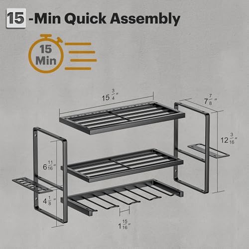 Spampur Power Tool Organizer, 3 Layers 4 Drill Holder Wall Mount - Image 4