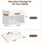 Homsorout Large Storage Bins with Lids - 6 Pack Foldable Decorative Organizers with Clear Windows & Handles, Cube Storage Organizers for Clothes, Blankets, Sweaters, CD, White - Image 3