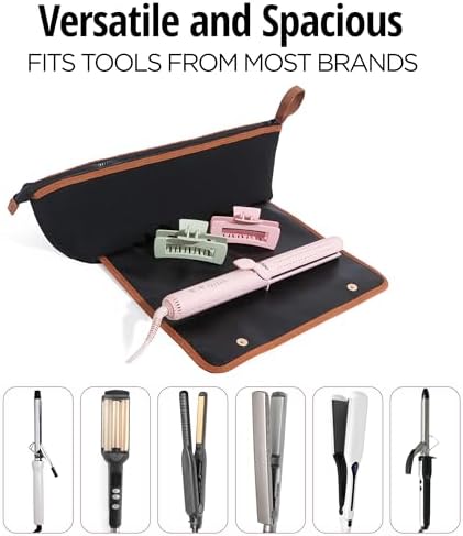 Large Hair Tools Travel Bag with Heat Resistant Mat for Curling Irons, Flat Irons, and Styler Brushes | Protective Organizer for Travel & Home - Image 6