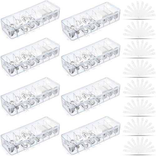 Tatuo Cord Organizer Box with Lid, Clear, 8 Pack by Tatuo