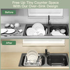 MAJALiS White Expandable Dish Drying Rack Over Sink with Extra Drying Mat - Image 3