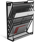 TRU RED Mesh Letter Wall File, 5-Pocket Hanging Organizer, Black by TRURED
