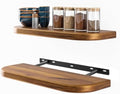 BATODA 17" Acacia Wood Floating Shelves Wall Mounted (Round Edge) – Rustic Farmhouse Wooden Wall Storage Shelf for Bedroom, Kitchen - Brackets and Shelving Hardware Included (Acacia Color) by BATODA
