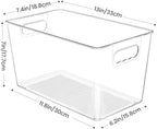 YIHONG 8 Pack Clear Storage Bins, Pantry Organizer Bins with Handle, XL - Image 2