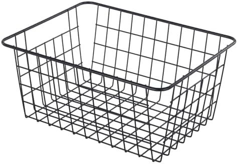 JUNCHU CHERRY【Extra Large】Wire Kitchen Storage Baskets 2 Packs,Perfect Pantry Organization Accessories Basket,Laundry Basket,Suitable for Countertop, Kitchen, Bedroom, Bathroom,Black - Image 6