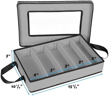 Flatware Storage Case 5 Compartments Silverware Container Box, Gray - Image 4