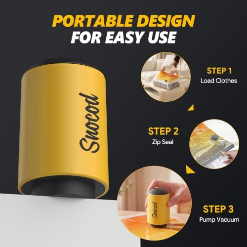 Vacuum Storage Bags with Electric Pump, 15 Reusable Compression Bags for Clothes, Bedding and Travel, Space Saving Storage Bags for Closet and Home Organization, Yellow - Image 6