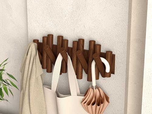 Wall Coat Rack - Wall Mounted Coats Rack - Coat Hanger Wall Mount Coat Racks - entryway Hooks Rack - Coat Rack Wall Key Holder - Wooden Coat Rack Walls Mount - Key Hooks for Walls Key Holder - Image 2