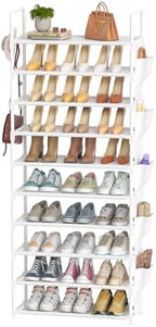 LUKYTOWER Tall Shoe Rack - 10 Tier Shoe Organizer 30-35 Pairs Boot Storage by LUKYTOWER