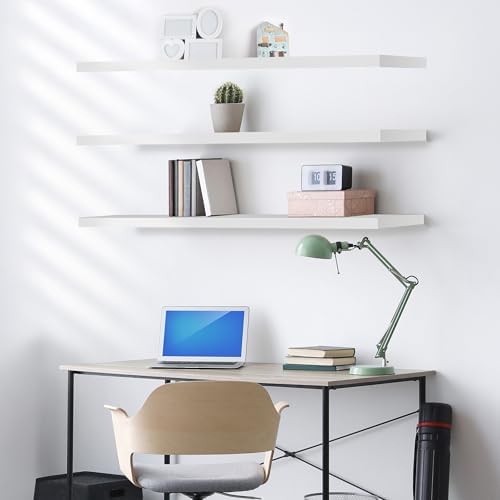 Sorbus Floating Shelves for Wall Storage (55 Inch, 3 Pack, White) - Image 5