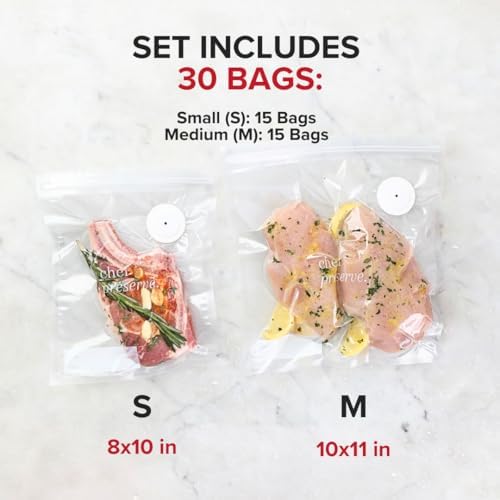 Chef Preserve Reusable Vacuum Sealer Bags for Food – 30 BPA-Free Food Storage Bags, Freezer, Microwave – Odor-Resistant, Leak-Proof – Compatible with Chef Preserve Vacuum Sealers - Image 2