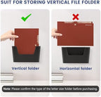 JOMOLA No Drilling File Holder 3 Pack Mail Organizer Wall Mount File Organizer Holder Office Wall Hanging Files Magazines Organizer Plastic Door Mount Wall Pocket with Adhesive Pad, Black Color - Image 7