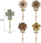 SOFFEE DESIGN Set of 5 Floral Wall Hooks, French Garden Eye-catching Entryway Decor for Coats Hats, Colorful Spring Home Decoration Gift - Image 6
