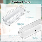 Maitys 12 Pcs Plastic Drawer Organizers, Silverware Tray, 9 x 3 x 2, Clear - Image 2