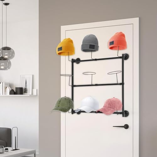 9Pcs Hat Hooks Wire Grid Wall Hat Holder, 3 Tier Hat Display Multiple Hooks for Gridwall for Retail Cloth Wardrobe Capacity 22.05 lbs - Image 4