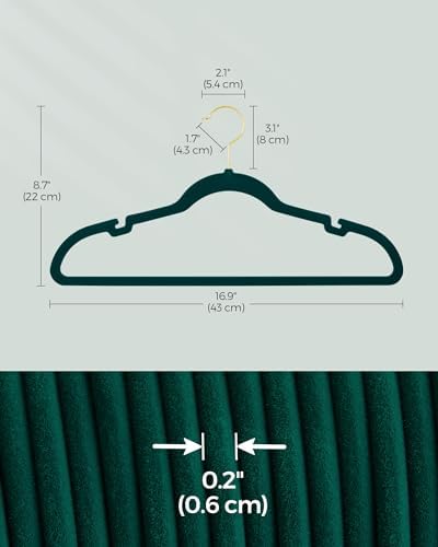SONGMICS Velvet Hangers 50 Pack, Non-Slip Clothes Hangers, Space-Saving - Image 6