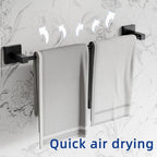 RUACQ Bathroom Accessories, 3-Piece Bathroom Hardware Set, Matte Black - Image 5