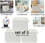 COMFY-HOMI 3PACK Cotton Rope Square Basket with Handles for Shelves| Storage|Baby Basket for GIF|Shoe Basket for Organizing|New13.5" x 11" x 9.5" for Living Room - Image 6