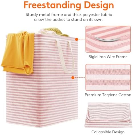 Lifewit 100L Large Laundry Baskets, Laundry Hampers Bags, 2 Pack, Pink&Blue - Image 2