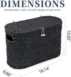 Coeusy Toilet Paper Storage Basket with Lid, Wicker Basket for Bathroom - Image 2