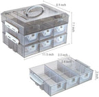 MyGift Smoke Gray Craft Storage Organizer Case, 24 Compartments & 6 Drawers - Image 6