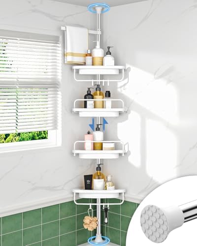 Corner Shower Caddy Tension Pole for Shampoo Holder, Stainless Steel Rod by ALLZONE