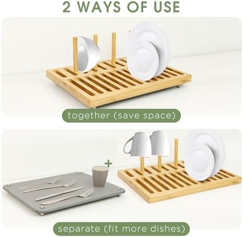 Sofort Dish Drying Mat with Dish Rack, Quick Dry Stone Drying Pad - Image 2