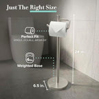 Gatco 1435SN Freestanding Toilet Paper Holder, 23.68” H, Satin Nickel Toilet Tissue Roll Holder Stand With Weighted and Padded Base For Bathroom - Image 2