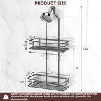 Rustproof Shower Caddy Hanging with Soap Holders for Bathroom, Grey - Image 6