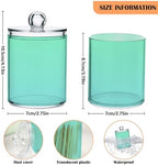 4 Pack Qtip Holder Dispenser with Lids,Green Gradient Storage Containers,Bathroom Canisters Organizer for Cotton Ball,Cotton Swab,Cotton Round Pads,Floss 21214689 - Image 2