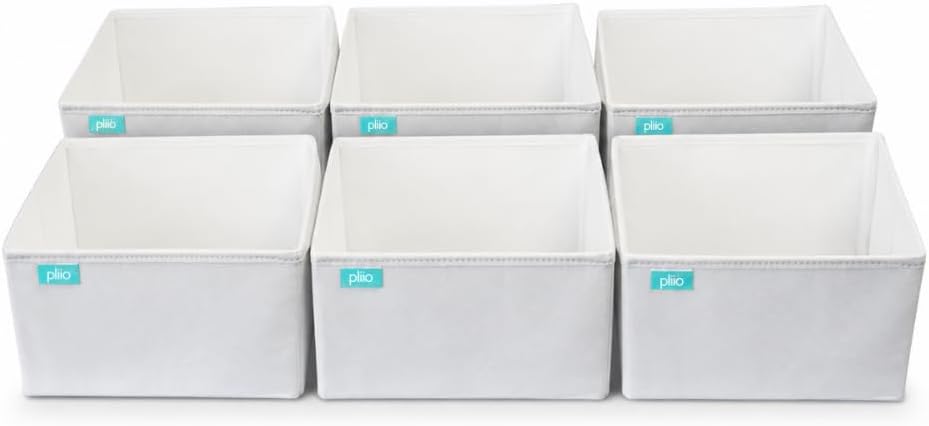 6 Pcs PLIIO Foldable Drawer Organizer, Closet Dresser Drawer Divider, Clothes Storage Box, Storage Bins, Wrinkle-Free Storage Solution for Home and Travel, Wardrobe Organizer and Clothes Folder by COCHIC
