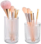 DASITON Makeup Brush Holder Organizer, Crystal Glass Makeup Brushes Storage Holder, Vintage Make Up Brush Cup for Vanity, Pen Pencil Holder for Desk, Toothbrush Holders for Bathroom (Clear SL) by DASITON