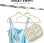 Korpai 50 Pack Beige Velvet Hangers,Felt Hangers with Gold 360°Swivel Hook,Coat Hanger Non Slip,Heavy-Duty,Space Saving,Slim Clothes Hangers for Pants,Outfit,Skirts,Suits,Coats,Dresses ect. - Image 4