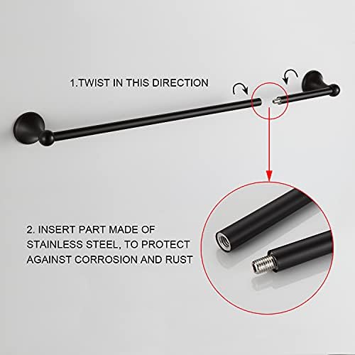 BGL Bathroom Hardware Set Oil-Rubbed Bronze Bath Towel Bars Adjustable Expandable Bathroom Accessory Set Towel Racks 8-Pieces Wall Mount - Image 6