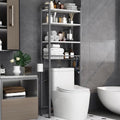 Kalrin Over-The-Toilet Storage Rack, 4-Tier Bathroom Organizer Shelf Over Toilet with Adjustable Shelf and Basket, Freestanding Space Saver Bathroom Shelves Above Toilet for Room (Gray- White) by Kalrin