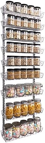SWOMMOLY Wall Mount Spice Rack Organizer, 9-Tier Adjustable Dual-Use Shelf by SWOMMOLY