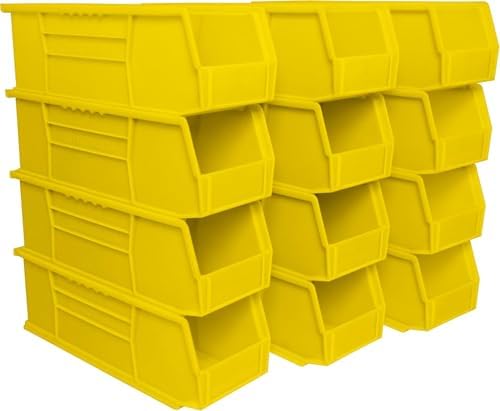 Akro-Mils 30234 AkroBins Plastic Storage Bins, 15"x5"x5", Yellow, 12-Pack by Akro-Mils
