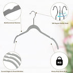 Quality Hangers Clothes Hangers 200 Pack - Non-Velvet Plastic Hangers for Clothes -Heavy Duty Coat Hanger Set -Space-Saving Closet Hangers with Chrome Swivel Hook, Non-Flocked Hangers (200, Gray) - Image 5