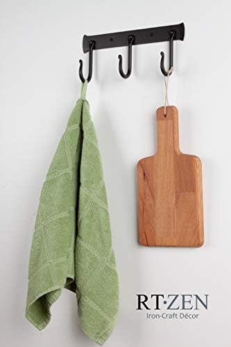 RTZEN Classic Farmhouse Wall Mount Multi-Use Wrought Iron Hook Set (3 Pack) - Image 3