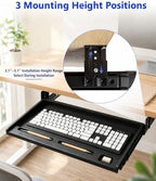jojofuny Under Desk Keyboard Tray, Slide-Out Drawer with Pen Organizer - Image 4