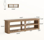 Tribesigns 70.9" Extra Long Shoe Storage Bench, Farmhouse Entryway Bench - Image 2
