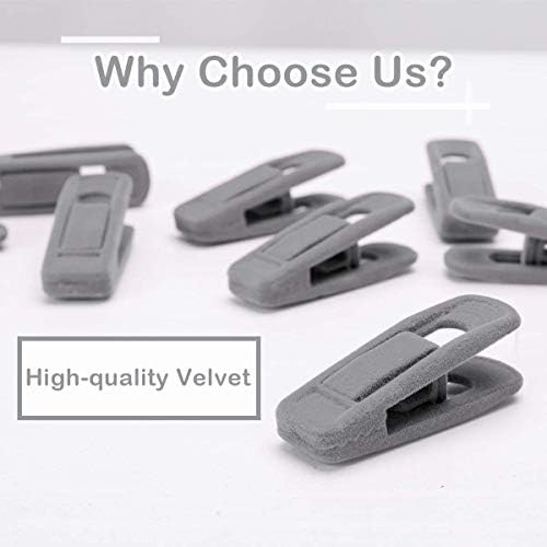 Velvet Hangers Clips, Pants Hangers Velvet Clips(60pc, Grey) - Image 4