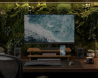 23” Monitor Stand with Phone Tablet Holder Bamboo Desk Shelf - Image 6