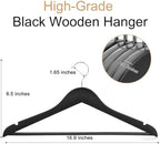 TOPIA HANGER Wooden Coat Hangers 30 Pack, Black Wood Suit Hangers, 360° Swivel Hook and Non-Slip Shoulder Notches for Camisole, Jacket, Pant, Shirt, Smooth Finished Clothes Hangers -CT54B30 - Image 2