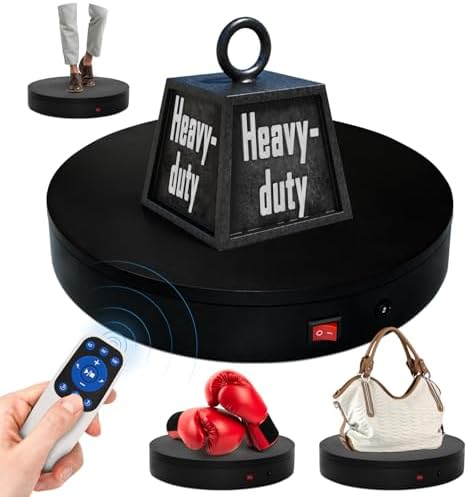 15.8In Remote Motorized Electric Turntable Rotating Display Stand Rotating Platform Photography Turntable motorized lazy susan base giratoria para for Photography,3D Scanner,(Load Range:132~400lbs) by ComXim