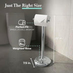 Gatco 1436C Toilet Paper Holder Stand, Chrome Finish, Freestanding Bathroom Floor Stand, Pedestal, Weighted Base, 22 Inch - Image 2